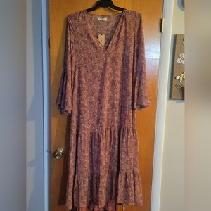 Natural life boho floral maxi dress